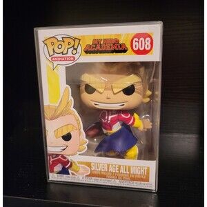 Funko Pop Silver Age All Might #608 My Hero Academia WITH PROTECTOR